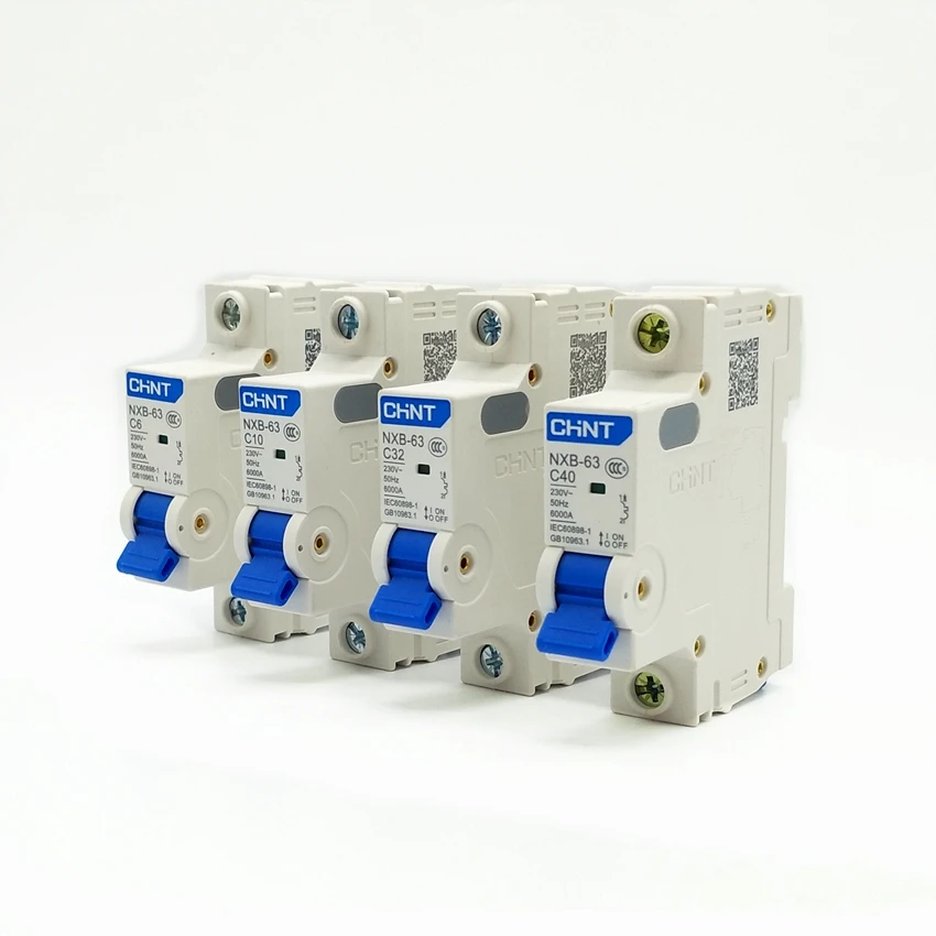 

CHINT Mini Circuit Breaker NXB-63 1 Poles C type 3A 4A 6A 10A 16A 20A 25A 32A 40A 50A 63A MCB C45 Circuit Breaker DZ47-63