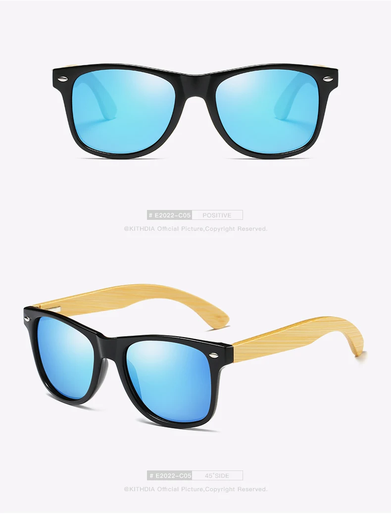 Kithdia черный ПК солнцезащитные очки ручной бамбука ноги солнцезащитные очки поляризованные и Поддержка DropShipping/предоставить фотографии # KD022