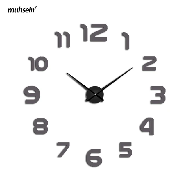 Благословение креативные часы арабские цифровые часы 3d акриловое металлическое зеркало DIY современный дизайн настенные часы-Наклейка - Цвет: gray