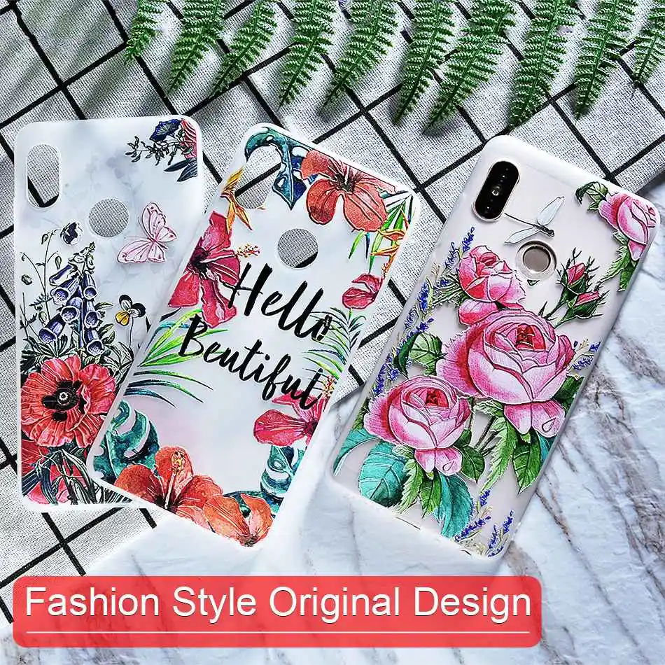3D Relief Flower Case For Xiaomi Pocophone F1 Case For Xiaomi Redmi Note 5 5 Pro 5 Plus 5A 4A 5 4X Note 4 4X Silicone Case Coque (2)