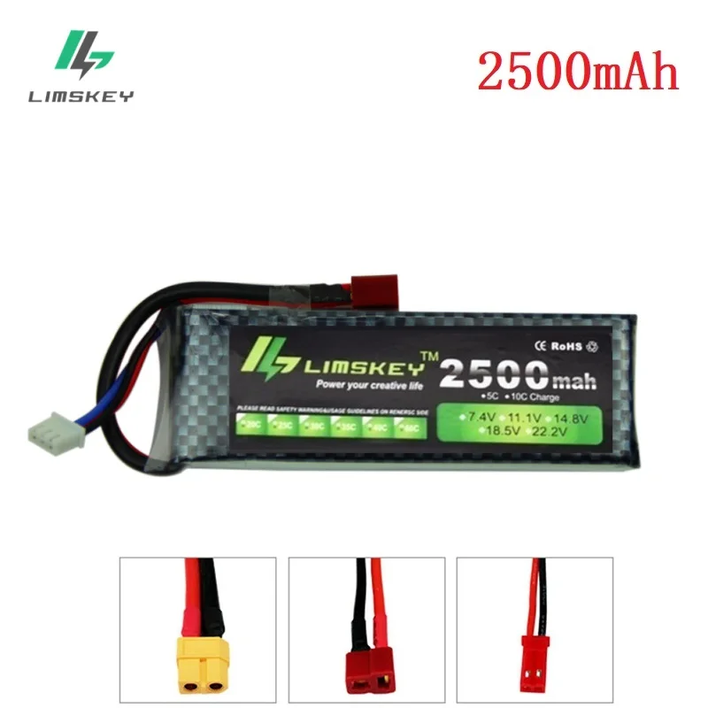 2S Lipo батарея 7,4 V батарея 2500mah 25C Max 40C для RC Qudcopter вертолетов для WLtoys K949 A959 автомобиль 1/16 Revo RC игрушка Батарея