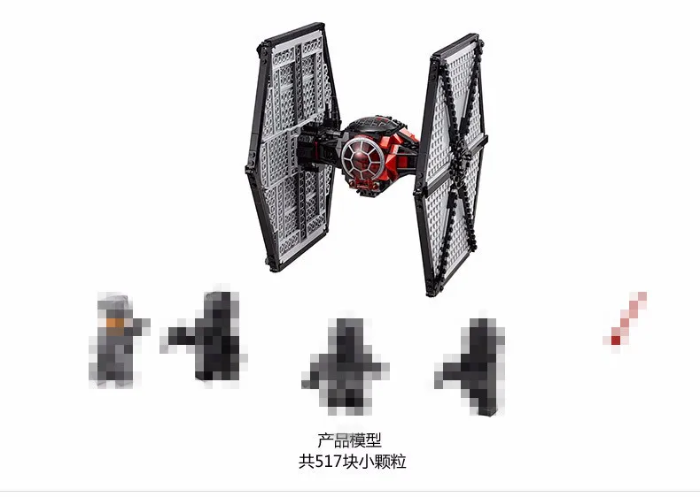 

BELA 10465 Star First Order Special Forces TIE Fighter Figure Toys building blocks set marvel Compatible 75101 Wars