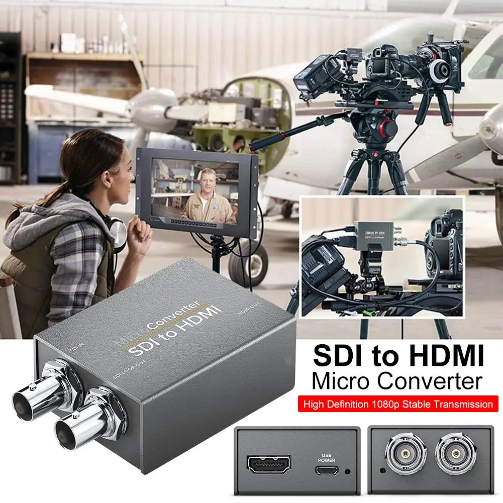  2-way Micro Converter SDI To HDMI With Power Two SDI In To HDMI Output Mini 3G HD SD-SDI Video Conv
