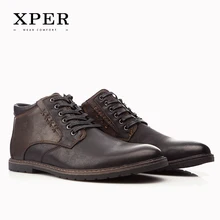 XPER Marque Automne Hiver Hommes Chaussures Bottes Mode Casual Haute-Cut Dentelle-up Avec Fourrure Chaude Hombre # YM86912BR