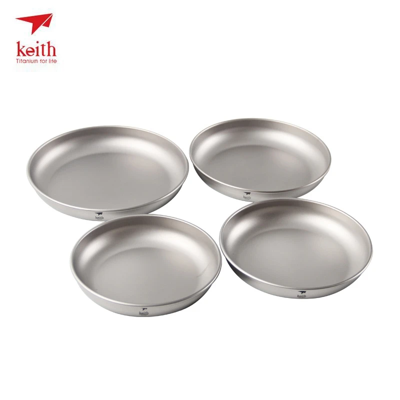 Keith Titanium Plates Outdoor Camping Tableware Dishes Set Hiking Travel Ultralight Portable Plate Ti5373 Dropshipping 2