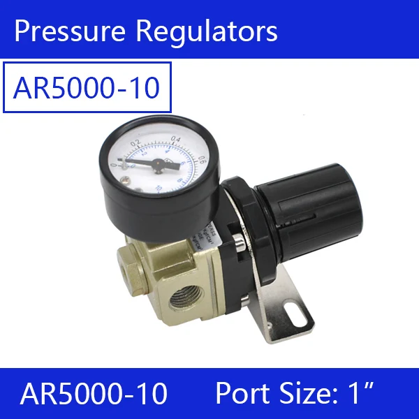 

Pneumatic Source Treatment AR5000-10 Compressor Air Pressure Regulator 1 Inch Thread SMC Type 1" BSP AR 5000 + Bracket Gauge