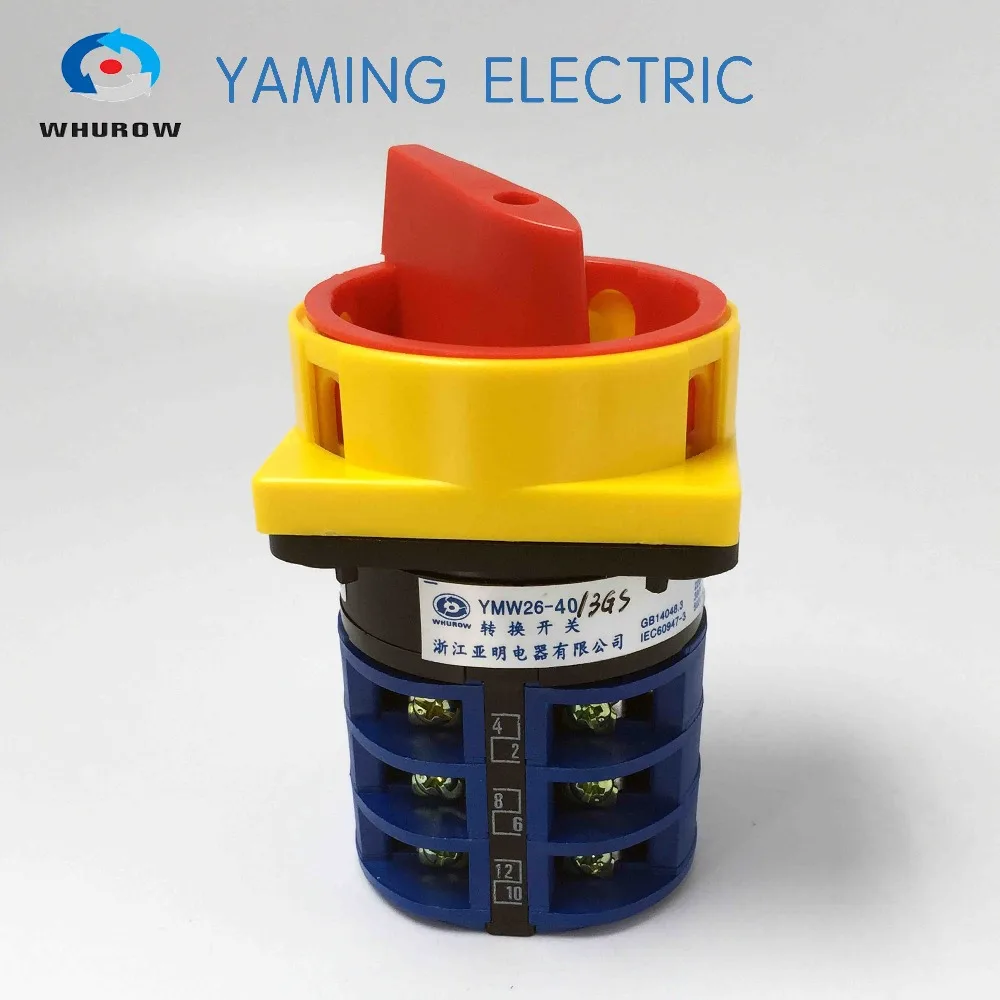 

Universal Changeover switch padlock 2 postion on-off 690V 40A 3 phases Free shipping YMW26-40/3GS