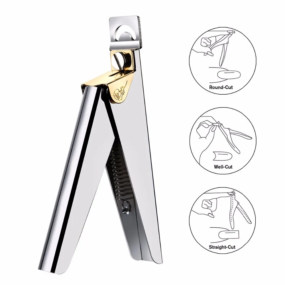 MAKARTT False Nail Tips Trimmer Nails Manicure Clipper Cutter Nail Tool Stainless Steel Pedicure Nail Art
