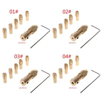 

7Pcs/Set 2/2.35/4.05/5.05mm Electric Motor Shaft Mini Chuck Fixture Clamp 0.5-3.0mm Small To Drill Bit Micro Chuck Fixing Device