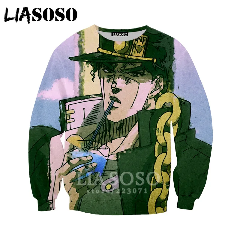 LIASOSO для Для мужчин Для женщин Леоне abbacchio толстовки 3D принт аниме JoJo невероятное приключение Толстовка пуловер с длинными рукавами и B051-07