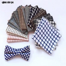 qxy paisley mens fashion tie handkerchief Wedding men pocket square plaid stripes hanky kerchief FJ050