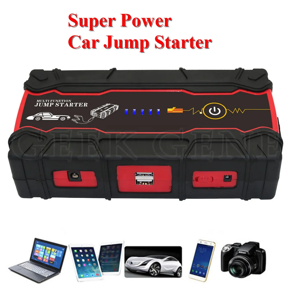 

2017 Starting Device Portable 12V Car Jump Starter Power Bank Mobile 600A Auto Booster Charger For Petrol Diesel Cars Free Ship