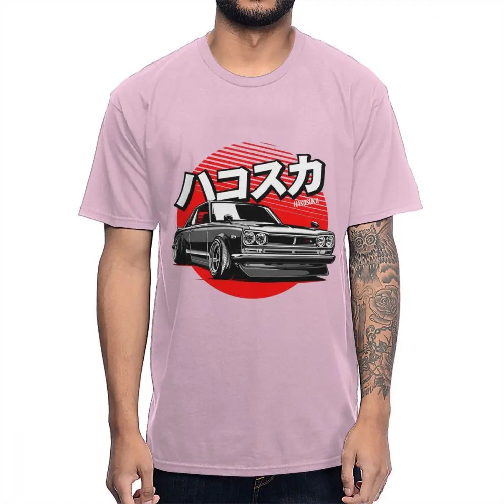 Розовый Винтажная GTR Hakosuka Skyline PGC10 Футболка мужская качественная летний обычный тройник хлопок, большой размер - Цвет: Розовый