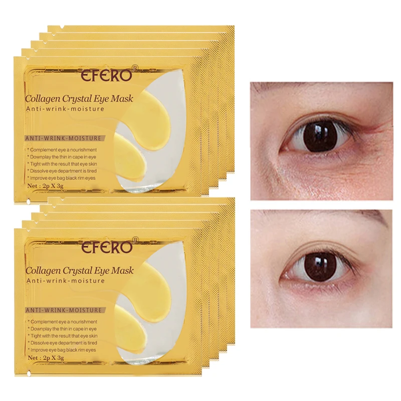 EFERO 5pair Crystal Collagen Eye Mask Eyelid Patches Anti Wrinkle Under