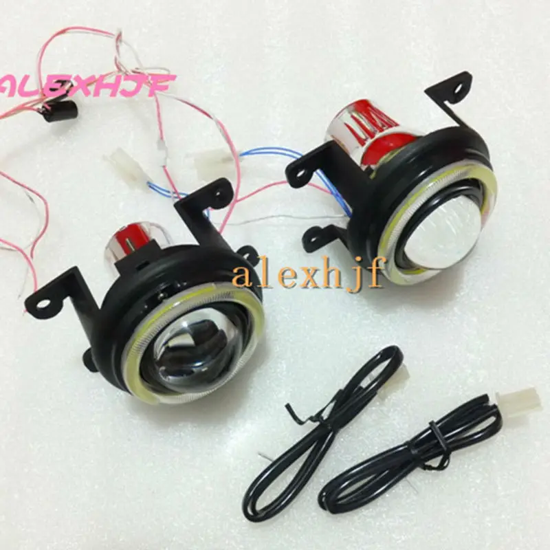 

July King Bifocal Lens Fog Lamp Assembly COB Angel Eye Rings DRL Case for Citroen Berlingo C4 C5 C-crosser DS4 DS5 Xsara Picasso
