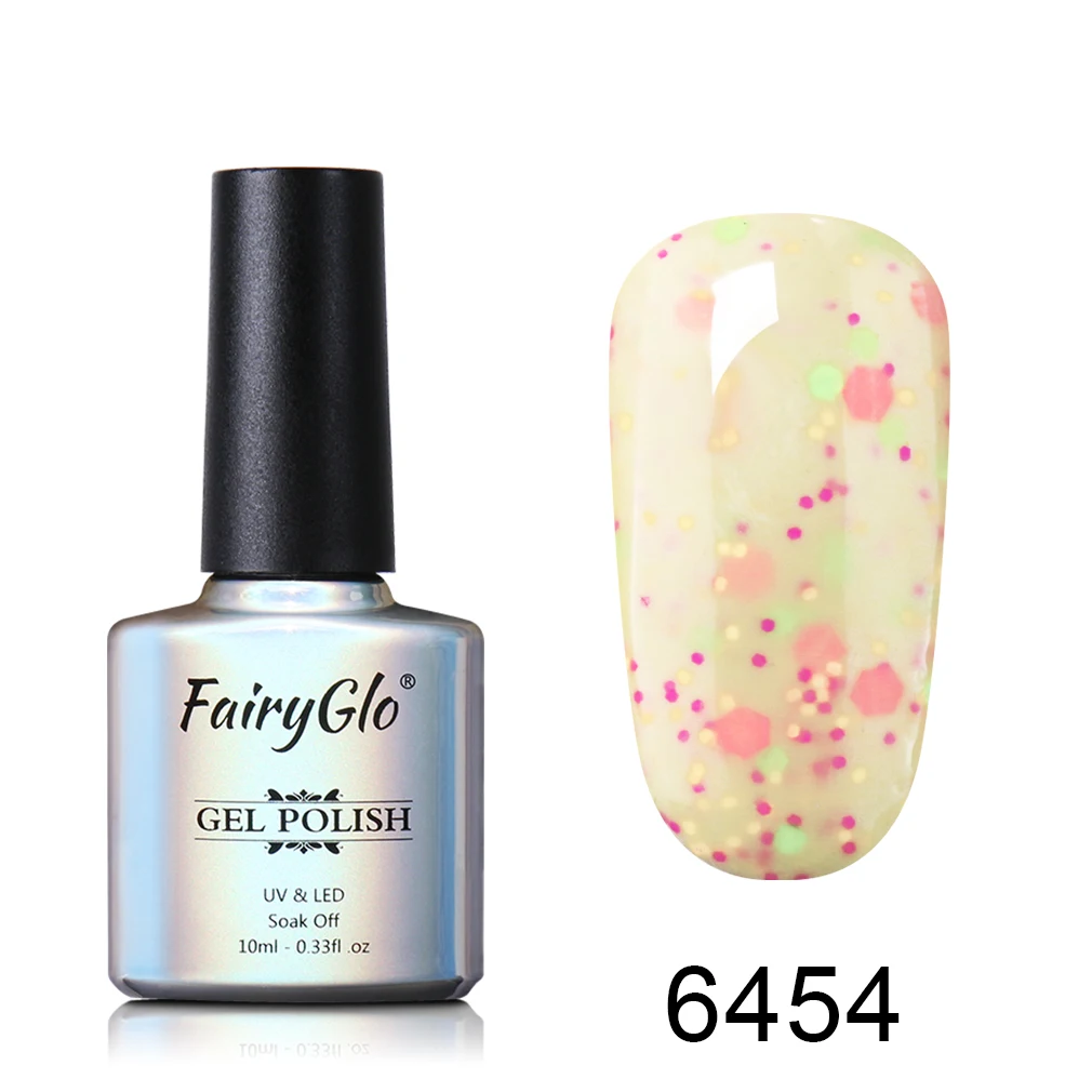 6454 FairyGlo 10 мл сыр конфеты Гель-лак для ногтей замочить от УФ светодиодный Гель-лак длительный гель лак для ногтей нужно верхнее Базовое покрытие лак для ногтей - Цвет: 6454