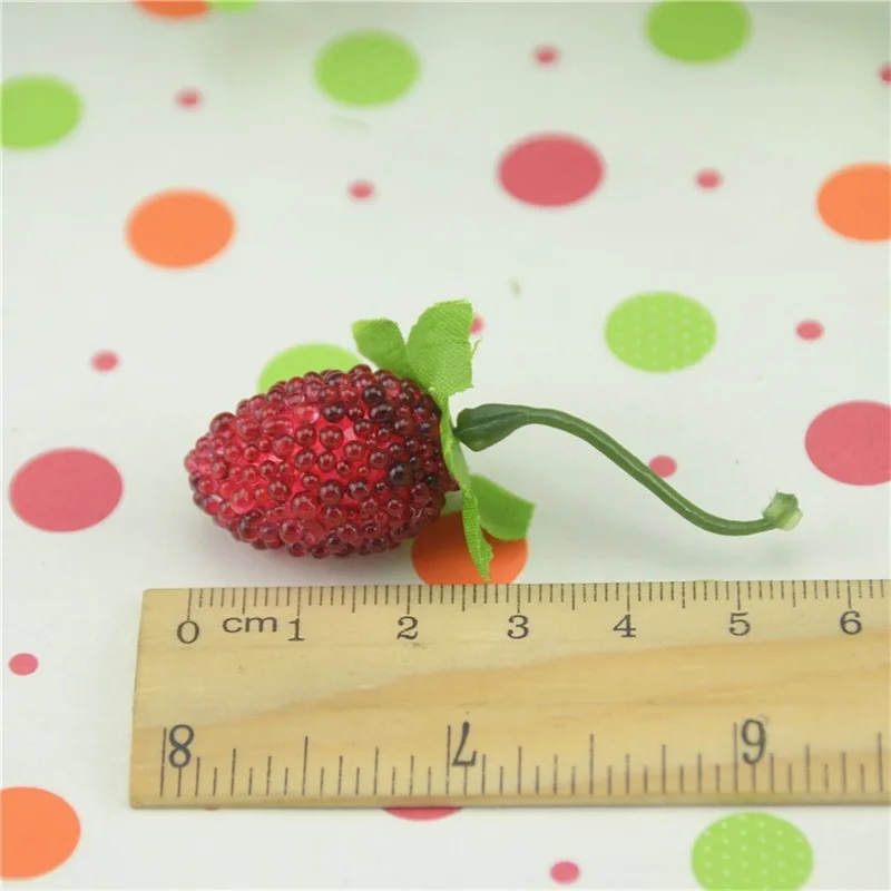 12pcs Cheap Fake Fruit Glass Strawberry Christmas Red Cherry Stamen Mini Berries Artificial Flower Pearlized Wedding Decoration artificial flowers artificial fruits and vegetables