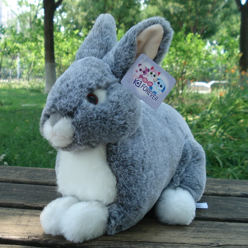 Высокое качество около 27x22 см серый Кролик Плюшевая Игрушка мягкая кукла детская игрушка подарок на день рождения h0850