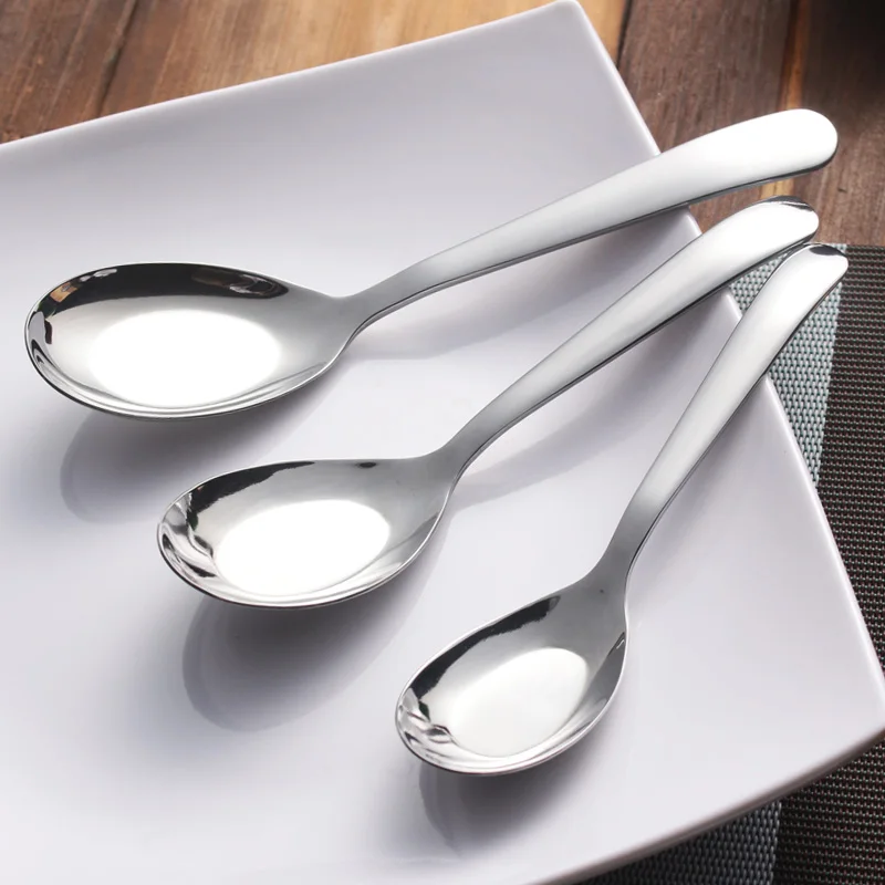 

Stainless Steel Smooth Edge Soup Spoon Deepen Thicken Ice Cream Dessert Spoon Kitchen Accessories Dinnerware Tableware