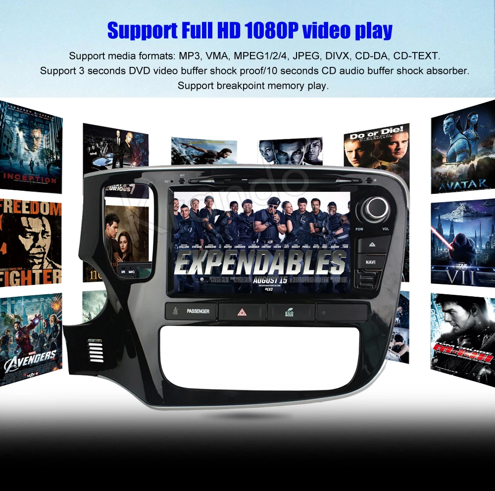 Sale Krando 8" Android 7.1 car navigation multimedia system for Mitsubish Outlander 2015+ audio radio gps dvd player WIFI 3G DAB+ 5