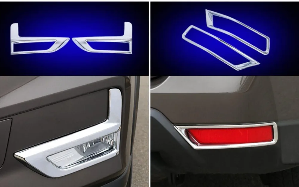 ABS Chrome Front Fog + Rear Behind Fog Lamp Light Cover Trim For Nissan