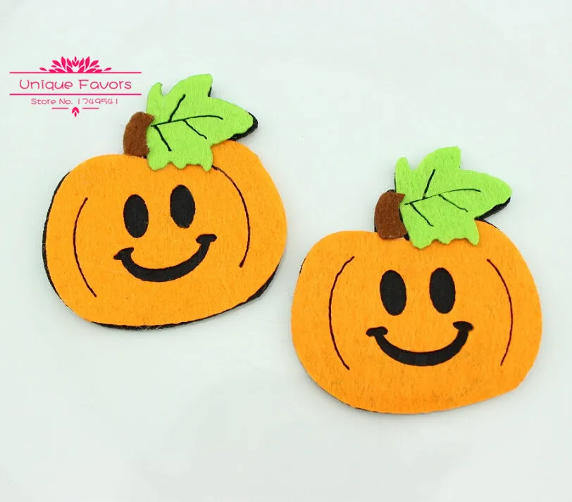 

100pcs Kawaii 62mm Pumpkin Felt Fabric Patches Big Pumpkin Appliques Jack O Lantern Pattern Appliques DIY Craft,Hair Accessories