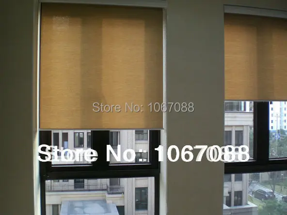 

Custom Made 100% Polyester Linen Light Coffee Transparent Roller Blinds Chinese Window Curtains for Cafe