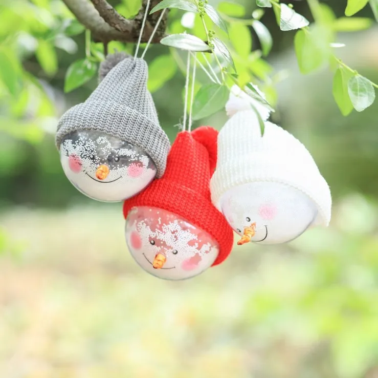 

Snowman foam snow transparent ball decorated doll Christmas tree pendant,Creative Gifts