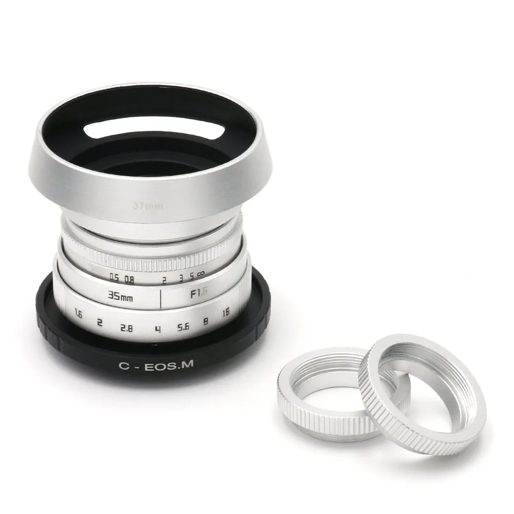 

FUJIAN 35mm f/1.6 C Mount CCTV lens for Canon EOS M Mirrorless Camera Slive