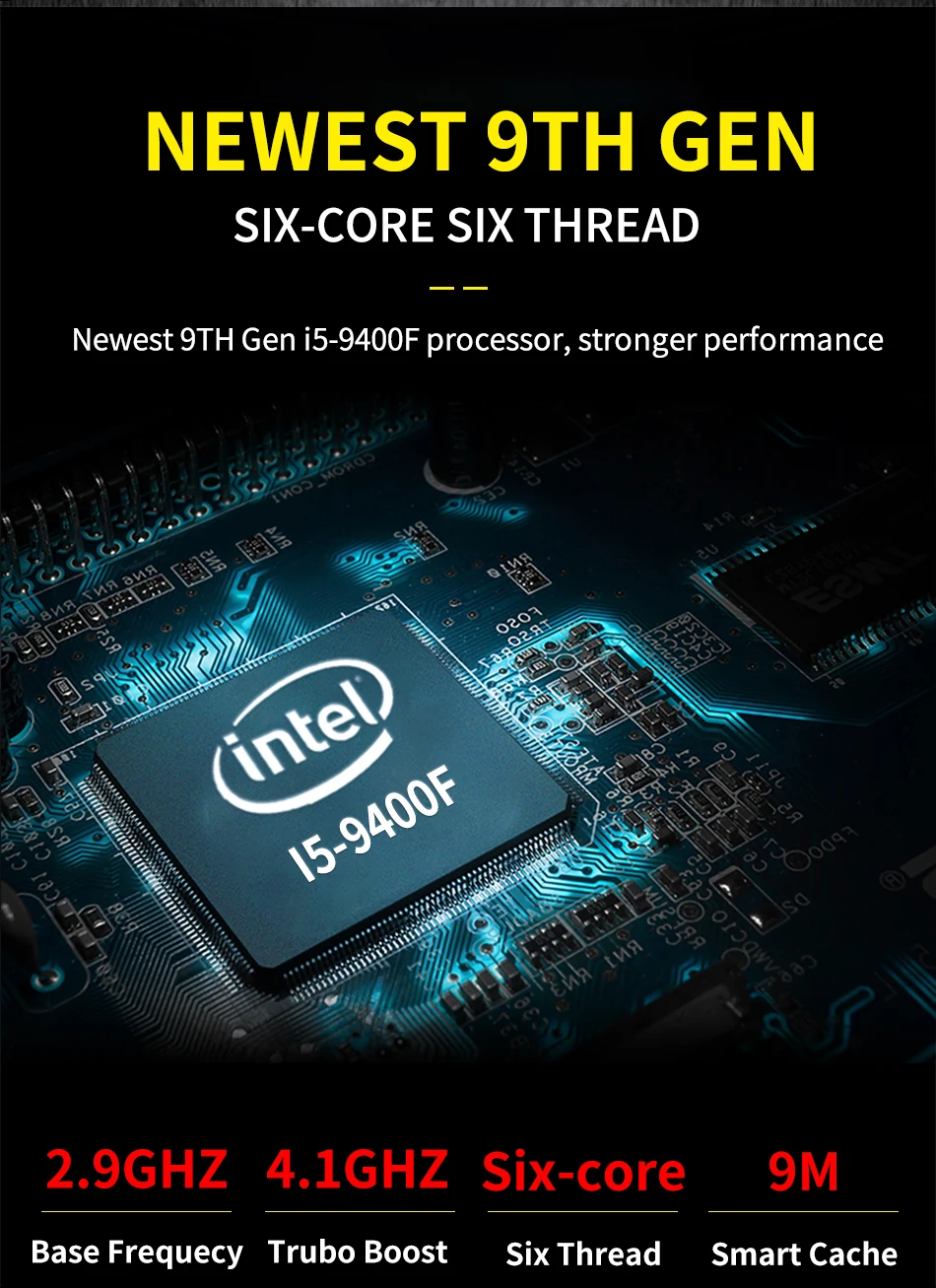 MSECORE Intel I5 9400F GTX1050TI 4G специальный игровой мини-ПК Windows 10 HTPC неттоп linux игровой ПК настольный компьютер 4K WiFi