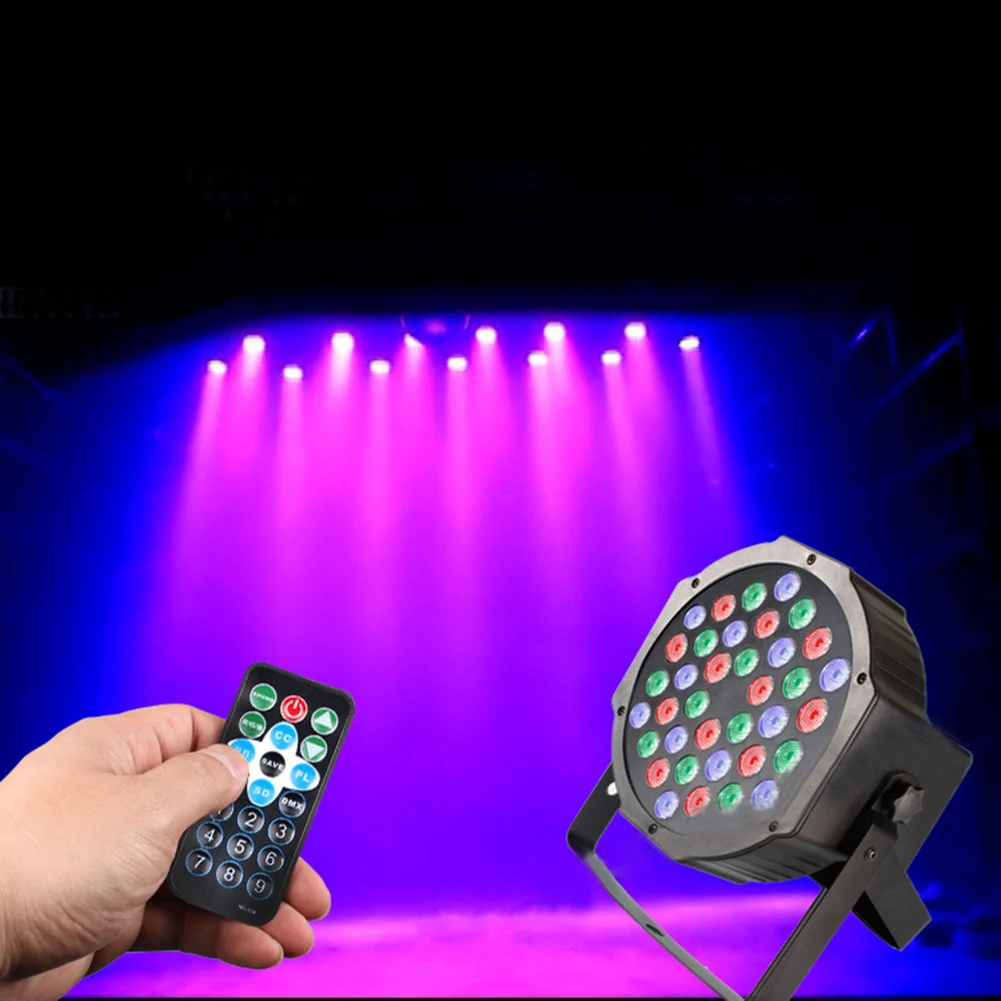 

36W LED CAN Stage Light by IR Remote Control Party Disco DMX512 Lighting 110V-240V 18 LED RGB LED Stage Light Party Light