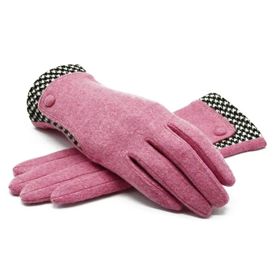 YRRETY зимние теплые женские модные перчатки, толстые перчатки для вождения с сенсорным экраном, одноцветные эластичные перчатки с бантом