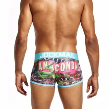 Бренд JOCKMAIL, новинка, мужские трусы с принтом, сексуальное мужское нижнее белье, боксеры, удобные мужские трусы, шорты для геев, нижнее белье