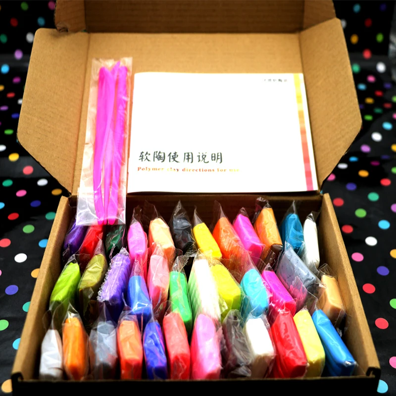 24 colors a set polymer clay DIY plasticine handmade modeling toy in the microwave oven to dry safe non-toxic 24 colors a set polymer clay DIY plasticine handmade modeling toy in the microwave oven to dry safe non-toxic
