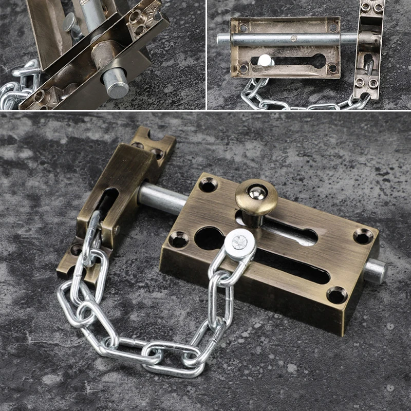 

Zinc Alloy Bolt Lock 11.5*7*4.5cm Door Chain Latch Bolt Restrictor Safety Guard Lock Slide Catch Strong Security