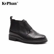 KvPhan 2017 New Women Winter Boots Genuine Leather Shoes Fashion Short Plush Inside Handmade Elastic band Casual Women shoes