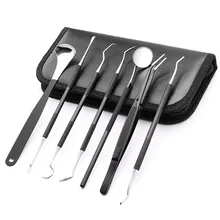

7 Pcs/set Stainless steel tooth oral cleaning tool toothpick scraping tongue tick teeth clear teeth slit mirror Pack Random