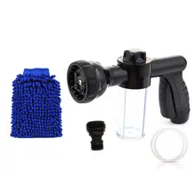1 комплект пенный опрыскиватель, Шланговое распылительное сопло для автомойки пенопластовый пистолет с бутылкой 100cc, пенопласт для снега с стиральной рукавицей, 8 распылителей