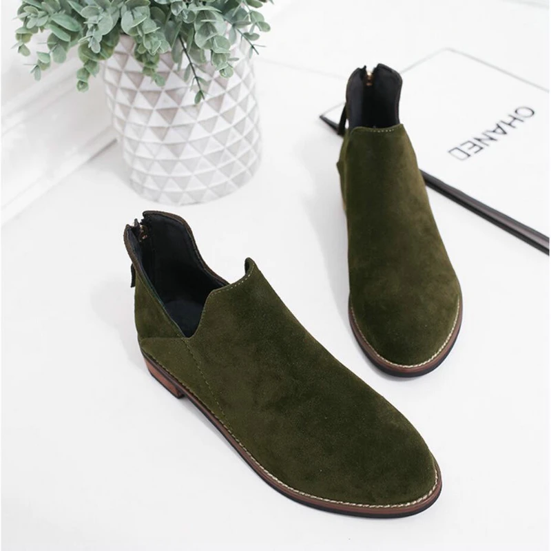 

Womens Boots' Casual Winter Shoes Lady Flats Suede Synthetic Ankle Boots For Women Size 10 Big Size 43 Ladies Ankle Boots Winter