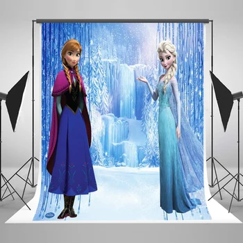 

birthday backdrop for photography newborn 7x5ft blue frozen mountain photo background for princess birthday banner custom name