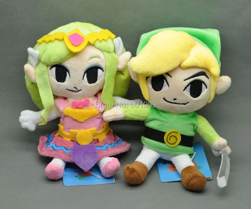 

2PCS New Zeda Plush Doll Stuffed Toy Waker Link & Princess 7-7.5" Retail