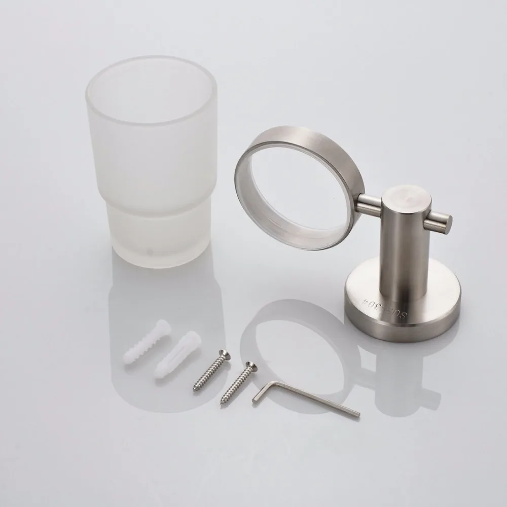 YANKSMART Chrome Finish Nickel Brush Stainless Steel Wall Mounted Bathroom Toothbrush Holder Rack Shelf