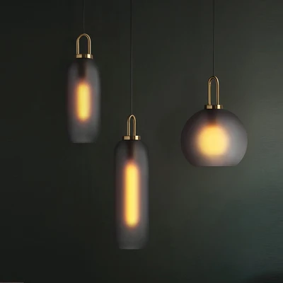 Post Modern Ins Light Luxury Pendant Lights Restaurant Lamp Living Room Bar Dining Room Glass Ball Single Head Hanging Lamps