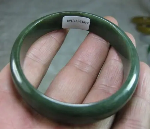 

free shipping 01828 NATURE GRADE "A " GREEN " D" Shape Oval JADE JADEITE BRACELET BANGLE