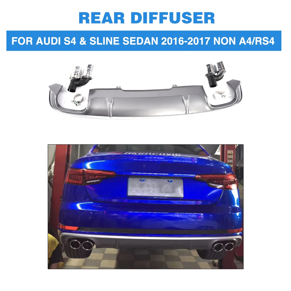 PP font b Car b font Rear Bumper Diffuser Lip With font b Exhaust b font