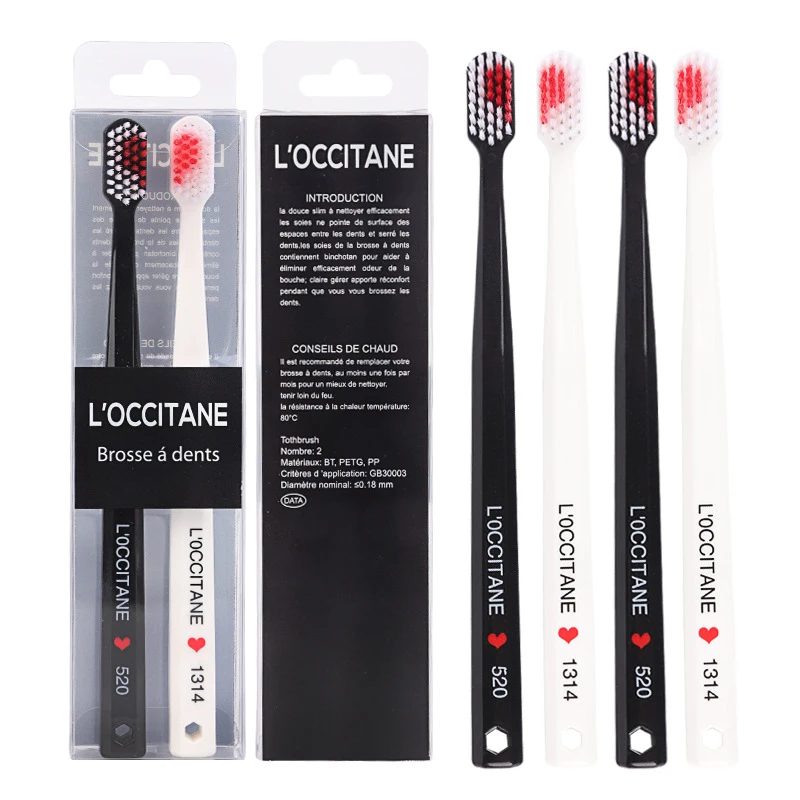 

2pcs Couple Love Heart Toothbrush Ultra Soft Teeth Brush Bamboo Charcoal Nano Brush Teeth Cleaning Oral Hygiene Dental Gift