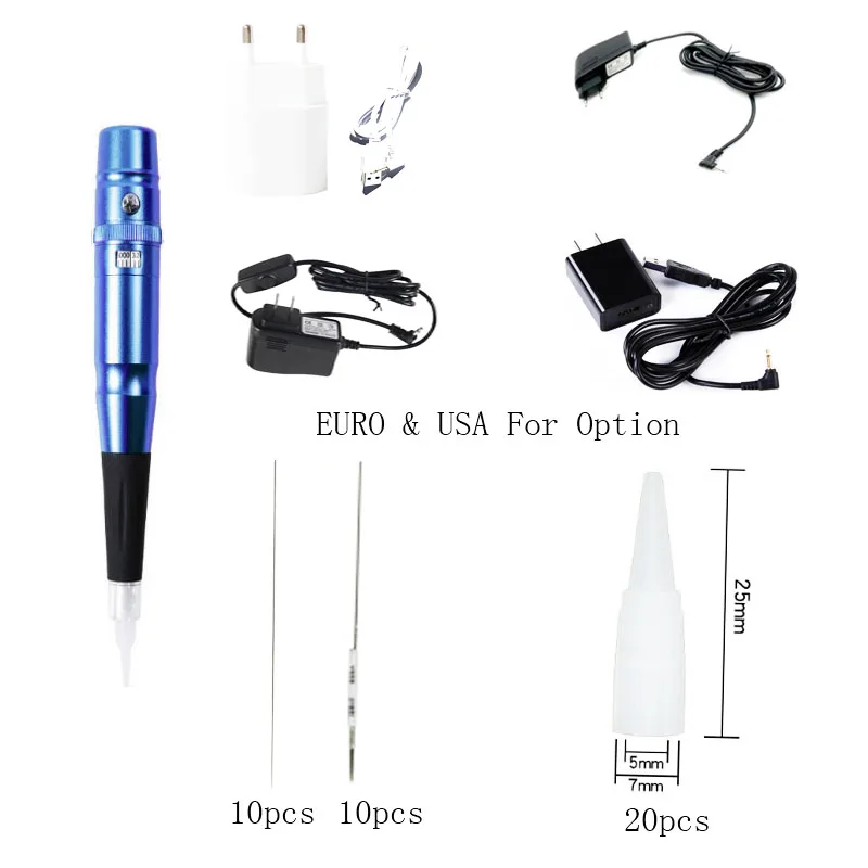 Swiss Queit Motor Dermografo micropigmentawi+ 20 Agulhas+ 20 Ponteiras брови, подводка, губы машинка для татуажа