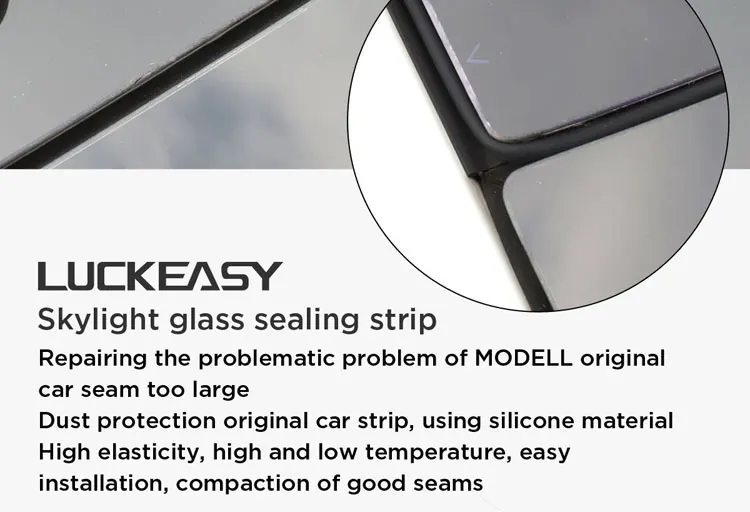 LUCKEASY Car wind Noise Reduction Kit Quiet Seal Kit Tesla Model 3- Skylight glass sealing strip