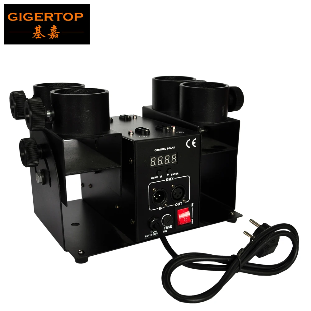 Gigertop TP-T181A-2 экономичная модель 4 Shot Confetti Cannon уплотненный Размер DMX 4 канала Дискотека вечерние пусковые установки для свадебной сцены