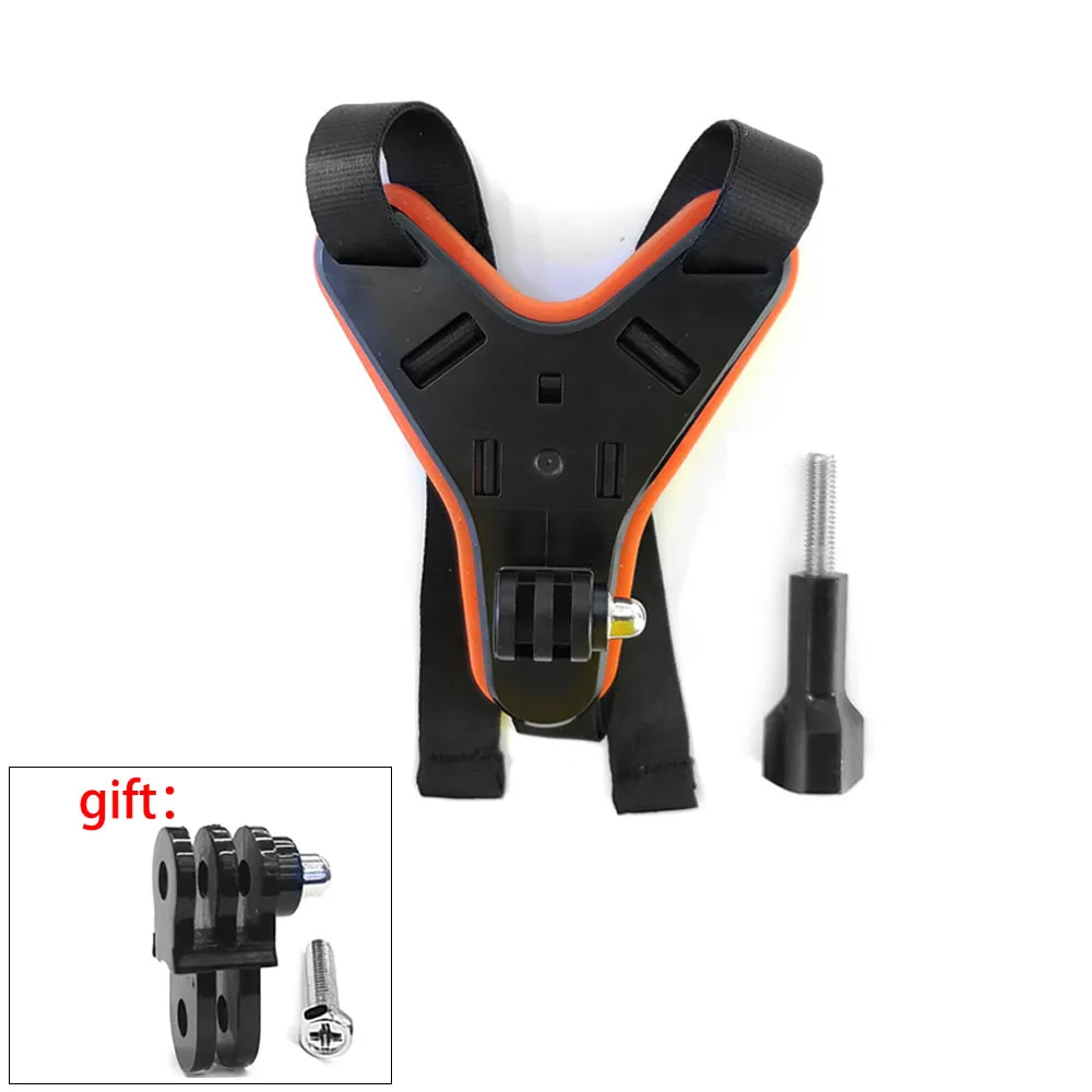 For camera-Orange TUYU полный шлем подбородка для терефона маркой GoPro Hero 8/7/6/5 SJCAM мотоциклетный шлем подбородка стенд для GoPro 6/5 Камера аксессуар - Цвет: For camera-Orange